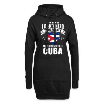 Cuba I do not need Therapy - Hoodie-Kleid - Schwarz - Vorne