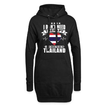 Thailand I do not need Therapy - Hoodie-Kleid - Schwarz - Vorne