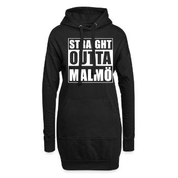 Straight outta Malmö - Hoodie-Kleid - Schwarz - Vorne