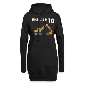 Endlich 10 Zehnter Geburtstag Bagger - Hoodie-Kleid - Schwarz - Vorne