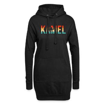 Kamel Retro - Hoodie-Kleid - Schwarz - Vorne