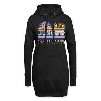 50 Jahre Juni 1972 - Hoodie-Kleid - Schwarz - Vorne