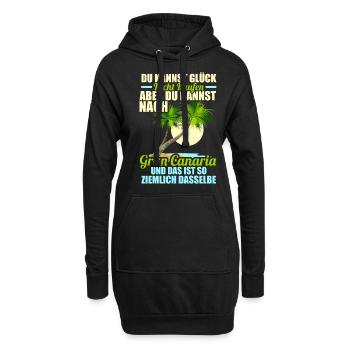 Gran Canaria Sehnsucht Kanaren Spanien - Hoodie-Kleid - Schwarz - Vorne