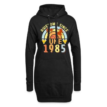 Année de naissance 1985 Juin - Sweat-shirt à capuche long Femme - noir - Devant