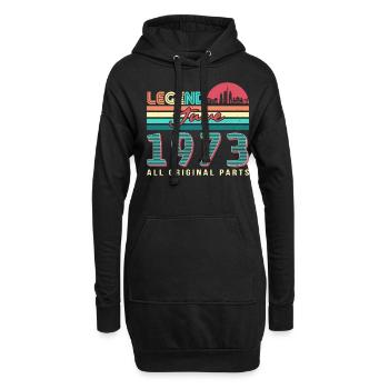 Geschenk 1973 Juni - Hoodie-Kleid - Schwarz - Vorne