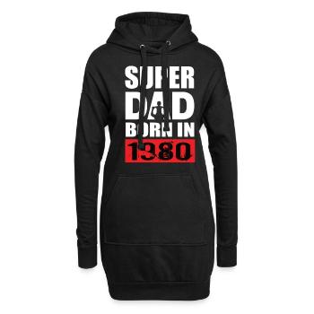 Papa Geburtstag 1980 - Hoodie-Kleid - Schwarz - Vorne
