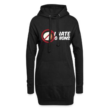 I Hate Onions Zwiebel Gemüse - Hoodie-Kleid - Schwarz - Vorne