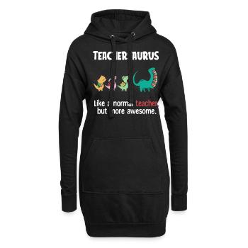 Lehrersaurus, Lehrer - Hoodie-Kleid - Schwarz - Vorne