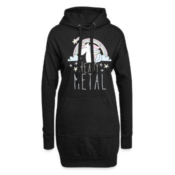Licorne Heavy Metal - Sweat-shirt à capuche long Femme - noir - Devant