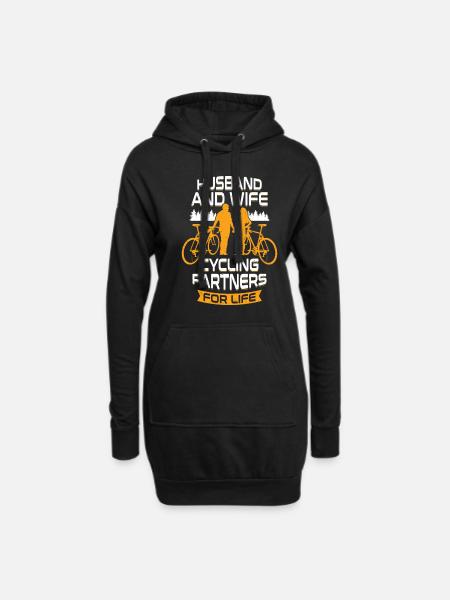 Radfahren Partner Fahrrad Mann Frau Geschenk - Hoodie-Kleid - Schwarz