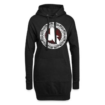 Raven Viking Bijoux Corbeau - Sweat-shirt à capuche long Femme - noir - Devant