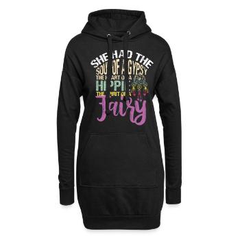 Hippie Friedensbewegung Peace Flower Power Frieden - Hoodie-Kleid - Schwarz - Vorne