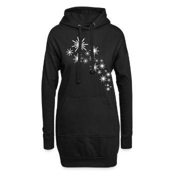 Étoiles blanches - Sweat-shirt à capuche long Femme - noir - Devant