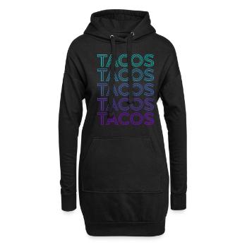 Tacos Retro - Hoodie-Kleid - Schwarz - Vorne