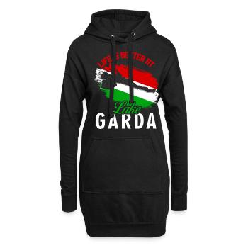 Lac de Garde Lago di Garda - Sweat-shirt à capuche long Femme - noir - Devant