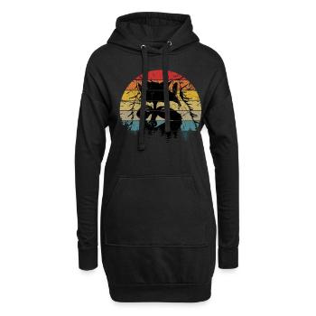 Waschbär Racoon Tier Geschenk Frettchen Marder - Hoodie-Kleid - Schwarz - Vorne
