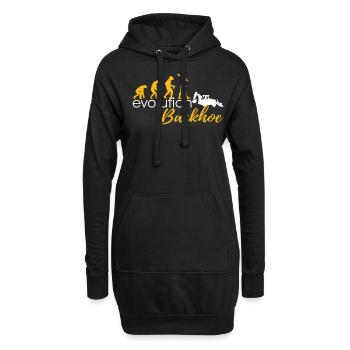 Evolution Of Backhoes - Hoodie-Kleid - Schwarz - Vorne