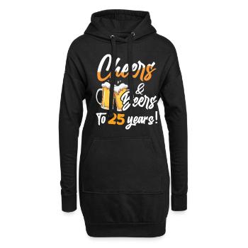 Acclamations et bières à 25 ans 25 anniversaire - Sweat-shirt à capuche long Femme - noir - Devant