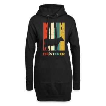 Kuh Flüsterer Kühe - Hoodie-Kleid - Schwarz - Vorne