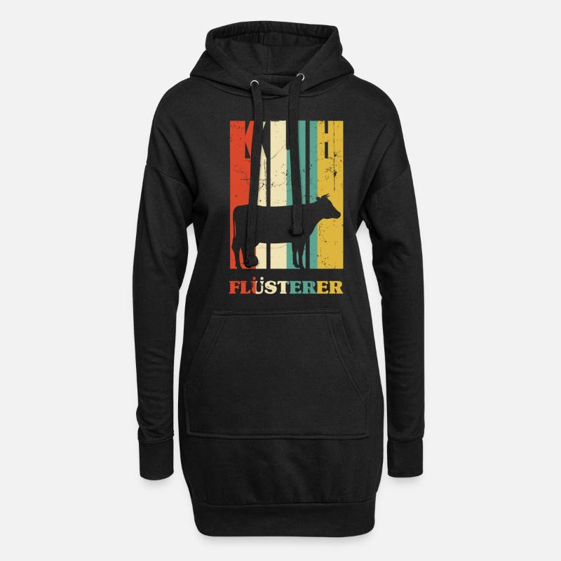 Kuh Flüsterer Kühe - Hoodie-Kleid - Schwarz