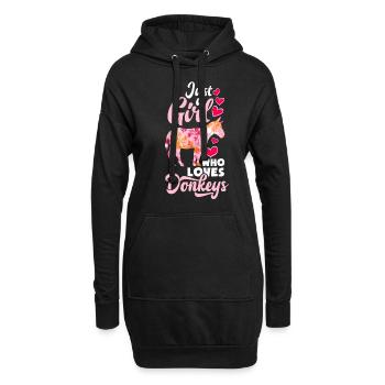 Lustiges Esel Liebhaber Geschenk Mädchen Esel - Hoodie-Kleid - Schwarz - Vorne