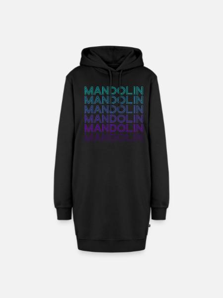 Mandoline Retro - Hoodie-Kleid - Schwarz