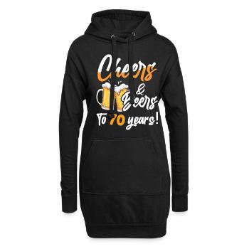 Acclamations et bières à 70 ans 70 anniversaire - Sweat-shirt à capuche long Femme - noir - Devant