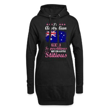 Australierin Geschenk lustiger Spruch Australien - Hoodie-Kleid - Schwarz - Vorne