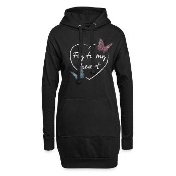 Schmetterlinge Blumenladen Gärtnerei - Hoodie-Kleid - Schwarz - Vorne