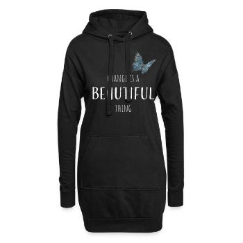 Schmetterlinge Gartenarbeit Garten - Hoodie-Kleid - Schwarz - Vorne