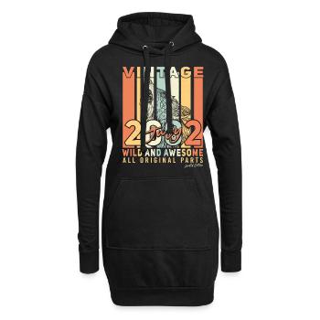 20 ans en juillet 2002 - Sweat-shirt à capuche long Femme - noir - Devant