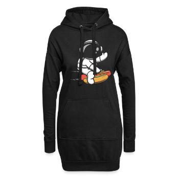 Hot Dog Fast Food Astronaute Astronomie - Sweat-shirt à capuche long Femme - noir - Devant