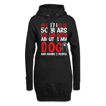 Chien de 50 ans Papa Chien Maman Chien 50e anniversaire - Sweat-shirt à capuche long Femme - noir - Devant