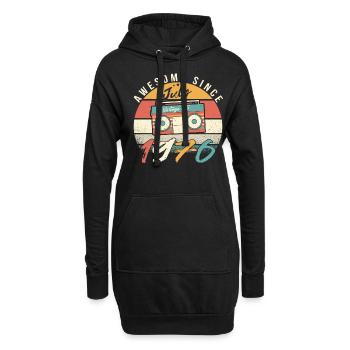 Né en juillet 1976 - Sweat-shirt à capuche long Femme - noir - Devant