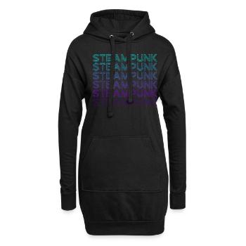 Rétro Steampunk - Sweat-shirt à capuche long Femme - noir - Devant
