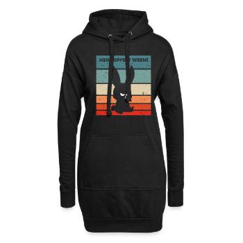 Ned deppert werden lustiger Spruch lustiger Hase - Hoodie-Kleid - Schwarz - Vorne