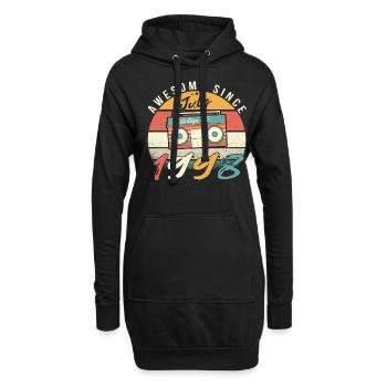 Mois de naissance Juillet 1998 - Sweat-shirt à capuche long Femme - noir - Devant