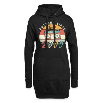 Geburtsmonat Juli 2000 - Hoodie-Kleid - Schwarz - Vorne