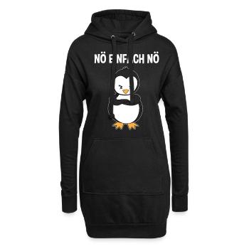 Pinguin Nö Einfach Nö Lustiger Spruch Geschenk - Hoodie-Kleid - Schwarz - Vorne