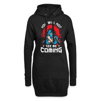 Ninja Tshirt Kinder Herren Ninjutsu - Hoodie-Kleid - Schwarz - Vorne
