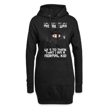 Ninja - Hoodie-Kleid - Schwarz - Vorne