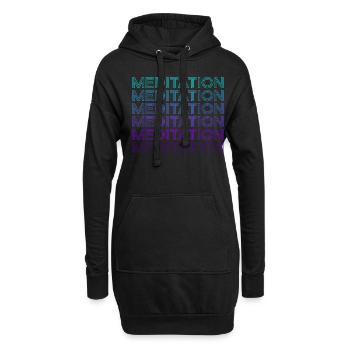 Meditation Yoga Retro - Hoodie-Kleid - Schwarz - Vorne
