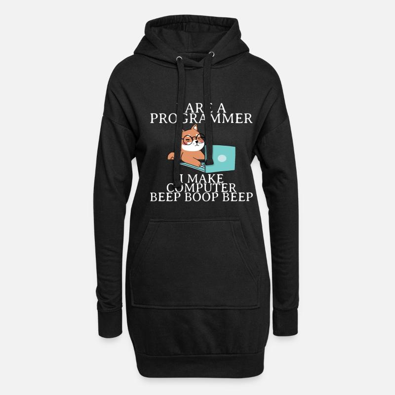 I Are A Programmer I Make Computer Beep Boop Beep4 - Hoodie-Kleid - Schwarz