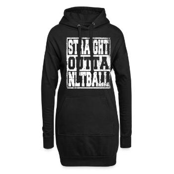 Netzball Spruch lustig - Hoodie-Kleid - Schwarz - Vorne