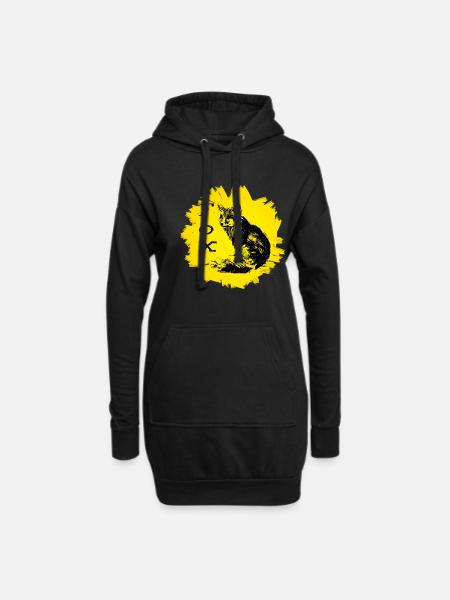 Fuchs - Hoodie-Kleid - Schwarz