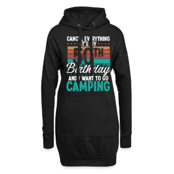 50e anniversaire Camping Retro Camping Camping 50 ans - Sweat-shirt à capuche long Femme - noir - Devant