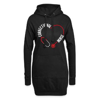 Infirmière correctionnelle Stéthoscope Infirmières Infirmières Infirmières - Sweat-shirt à capuche long Femme - noir - Devant