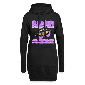 Ramen, pour le dîner et le déjeuner et le petit-déjeuner 2 - Sweat-shirt à capuche long Femme - noir - Devant