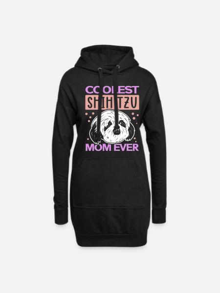 Shih Tzu Mom | Frauchen Hundebesitzer Geschenk - Hoodie-Kleid - Schwarz