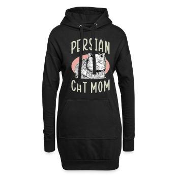 Chat persan maman chat propriétaire cadeau - Sweat-shirt à capuche long Femme - noir - Devant